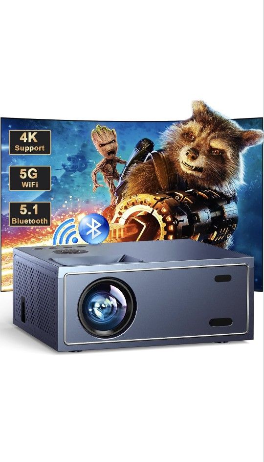 OWNKNEW 4K Support Projector with Wifi and Bluetooth