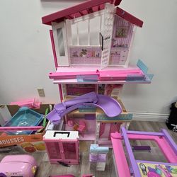 Barbie Doll House + Many More Barbie Items