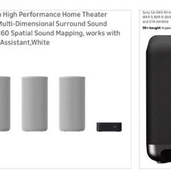Sony HT-A9 7.1.4ch High Performance Home Theater Speaker System with Sony SA-SW5 Wireless Subwoofer