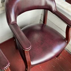 $350, 2 Maroon Color Accent Chairs 