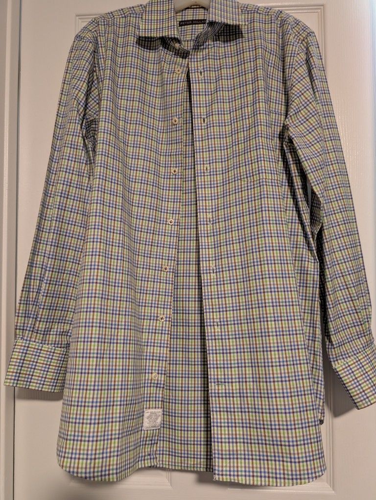 Peter Millar Multi Color Plaid Button Down Shirt