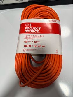 Project Source 100 Ft Outdoor Extension Cord – 16 Gauge, 10 Amp