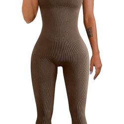 $9 OBO Size Small OQQ  Brown Bodysuit Jumpsuit 