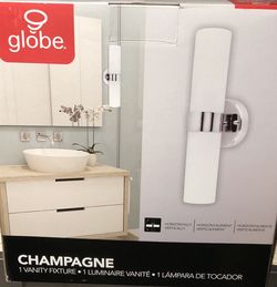 Globe Electric 50769 Champagne Light Vanity Light, Chrome Finish