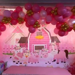 Pink Farm Backdrop 