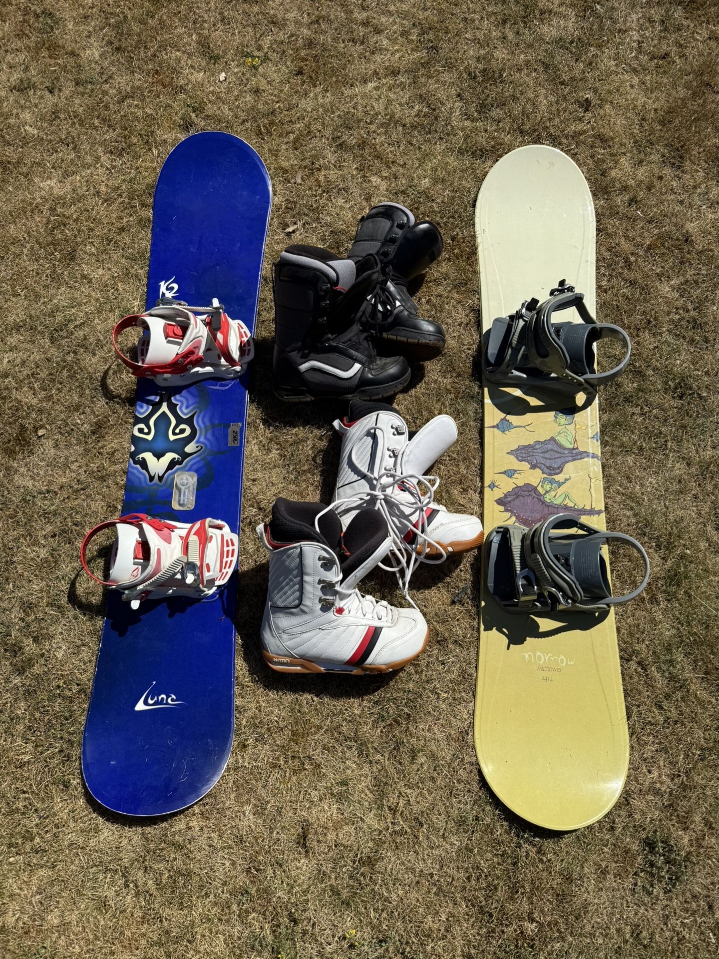K2 And Morrow Snowboard With Boots.