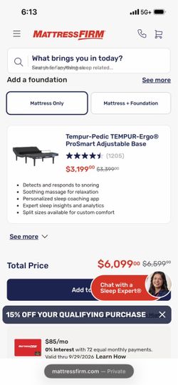 Brand new king temper pedic beds