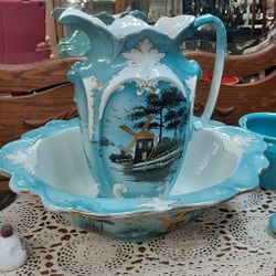 Cameo Ware Wash Basin And Pitcher-Located In Shelton 