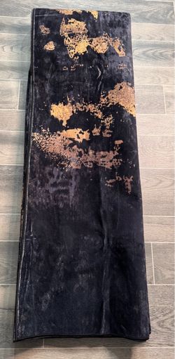 RELEANY 6β x 9β Modern Abstract Area Rug β Machine Washable/ black,gold and gray