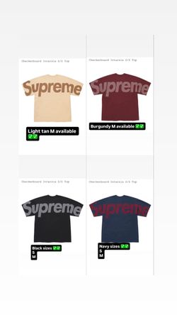 Supreme FW26’ week 6 Checkerboard Intarsia S/S Top Navy, Black, Burgundy, Light Tan