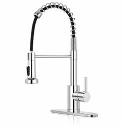 Kitchen faucet with pull down sprayer chrome 2 mode sprayer