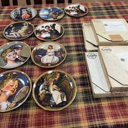 Colección de platos decorativos de Norman Rockwell con certificados / Norman Rockwell Collector Plates with Certificates