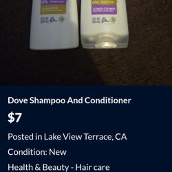 Dove Shampoo And Conditioner 