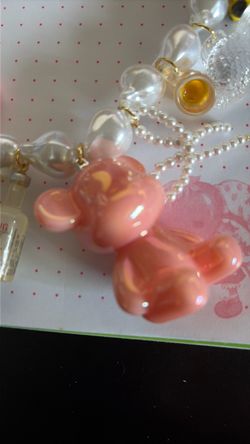 Pink bear chunky necklace