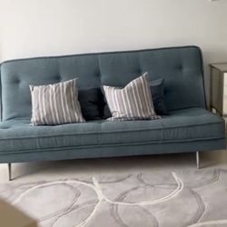 Everything must Go: Futon Couch With Pillows + Rug 