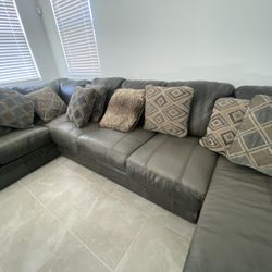 Italian Leather Sectional 