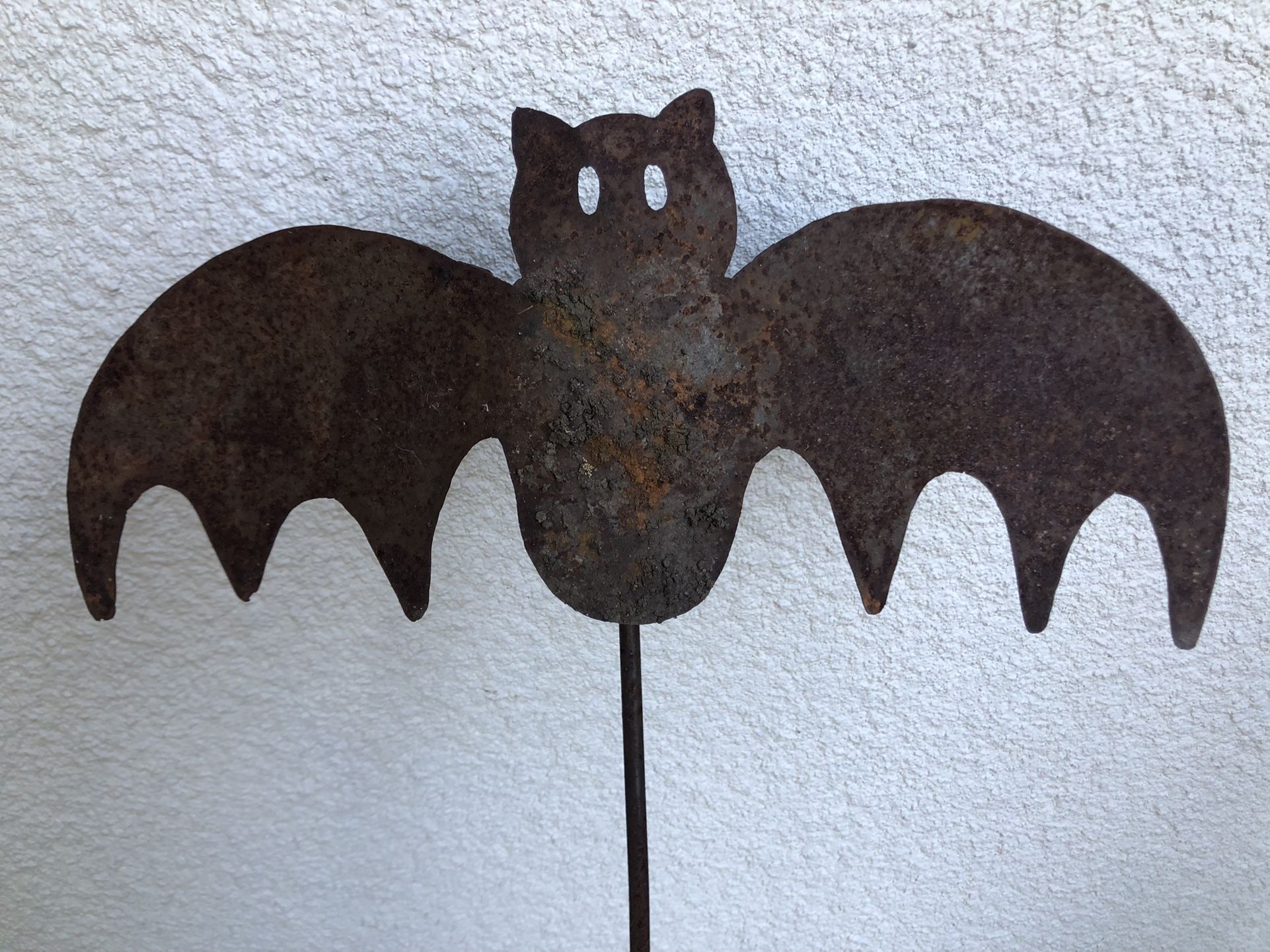 Wrought Iron Bat Candle Holder Yard Stake
