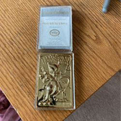 Mewtwo 23karat Gold Plated Trading Card 1999