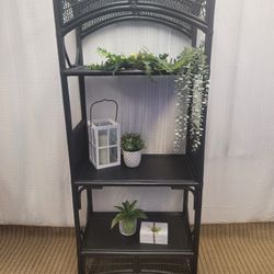 Super Cute Vintage Rattan Bookcase For Sale 