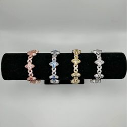 Real Silver Moissanite Clover 