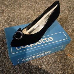 Women's Low Pump Black Suede Shoes Sizes Five Six Seven Eight Nine