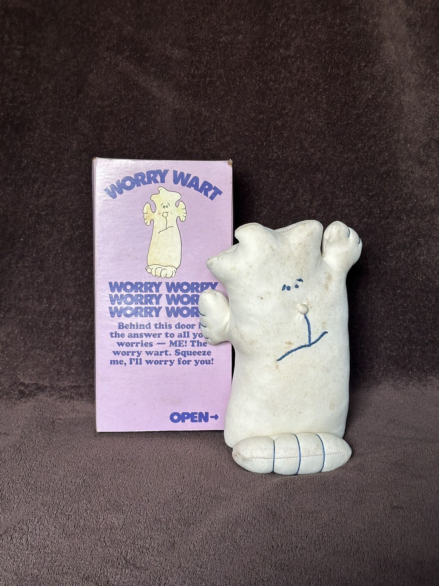 1980s Plush Worry Wart Novelty Stress Relief Toy by Hornsby Ltd Worried Don't Be