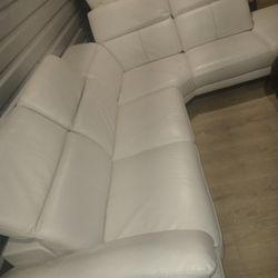 SECTIONAL GENUINE LEATHER RECLINER ELECTRIC WHITE COLOR.. DELIVERY SERVICE AVAILABLE ✅💥🚚