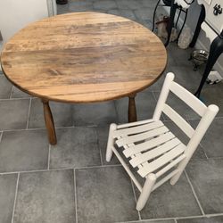 Child’s Wooden Table and Chair Set
