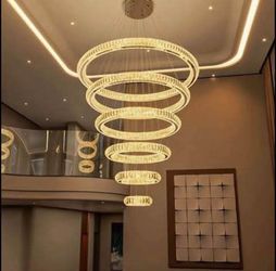 HAIXIANG Crystal LED Chandelier, Silver