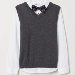 vest with white shirt and bowtie