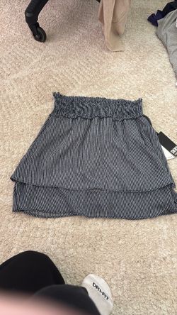 DKNY jeans striped ruffled skirt