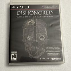 Dishonored PlayStation 3 PS3 Video Game