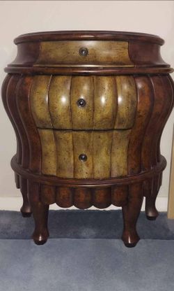 Vintage Demilune Bombay Entry Console Chest Dresser Nighstand Commode
