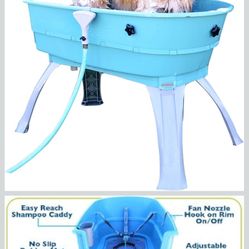 Booster Bath Elevated Pet Bathing, Teal, Large