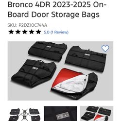 2021-25 Ford Bronco Door & Hard Top OEM Storage Bags NEW