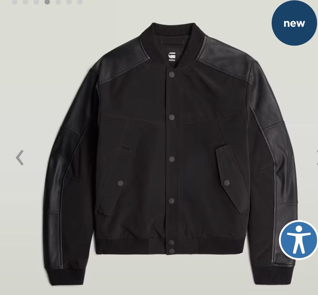 G STAR Varsity Leather Jacket (retail $490)
