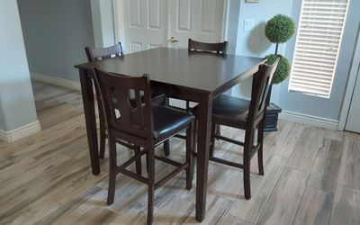 Beautiful dark espresso counter height kitchen table