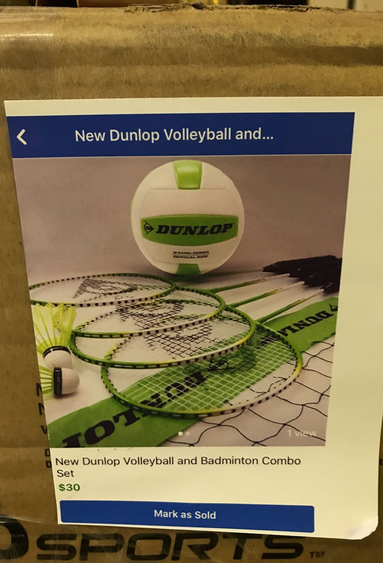New Dunlop Volleyball Badminton Set