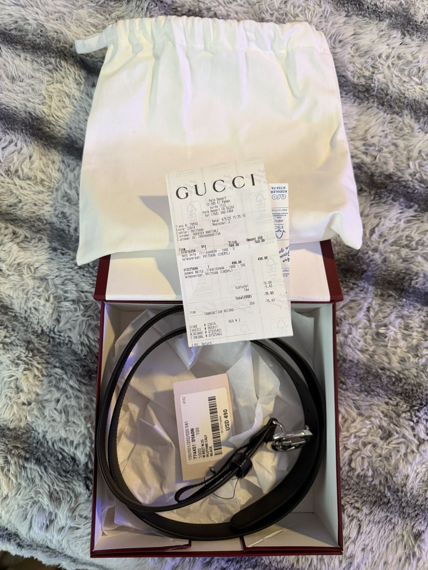New Authentic Gucci Belt
