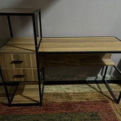 Desk With Self And Drawers 