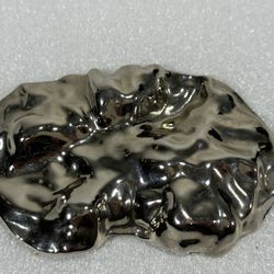 Vintage Charmant Belts Inc ~ Modernist Chunky Silver Tone Clip Belt Buckle