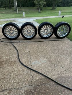 22 Inch Chrome Falken Rims With Tires