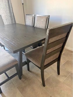 Modern 6-Piece Dining Set w/ Bench + 4 Chairs
