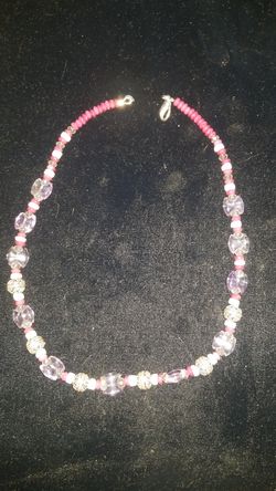Amethyst ruby and silver choker