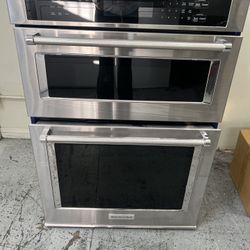 KITCHEN AID BUILT IN STAINLESS STEEL MICROWAVE OVEN COMBO 