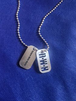 Silver Military-Style Dog Tag Necklace
