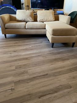 Beige Sectional Sofa with Chaise