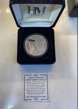 SOMALI REPUBLIC 25 DOLLARS 2001 Pope John Paul II, Silver Proof Coin.