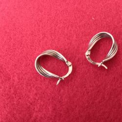Platinum Plated Silver Earrings 