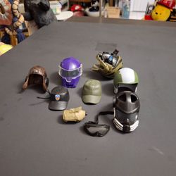 9 PC Lot G.I. Joe Various Headgear, Helmets, Caps. Canteen, Goggles